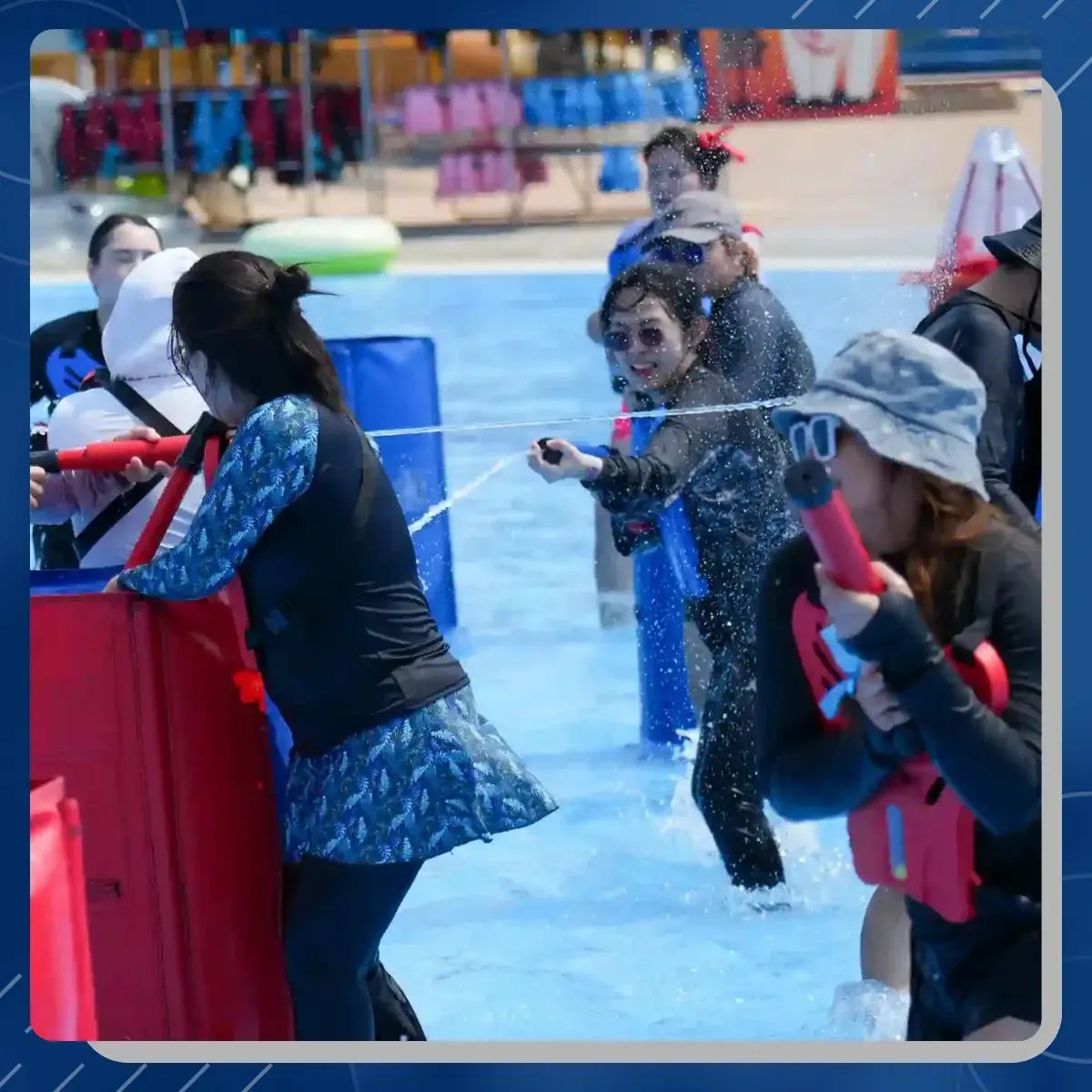 กิจกรรมสร้างทีมด้วยการต่อสู้ด้วยน้ำ